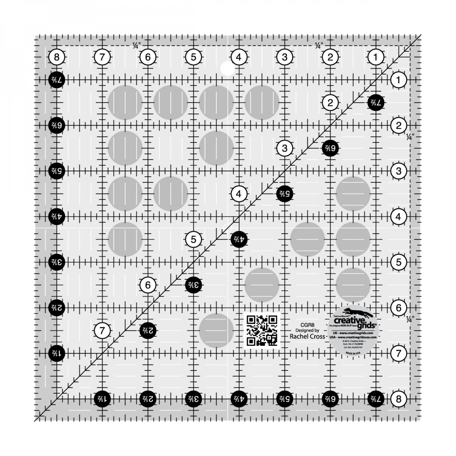 Creative Grids Square Quilt Ruler 8.5inch - Image 2