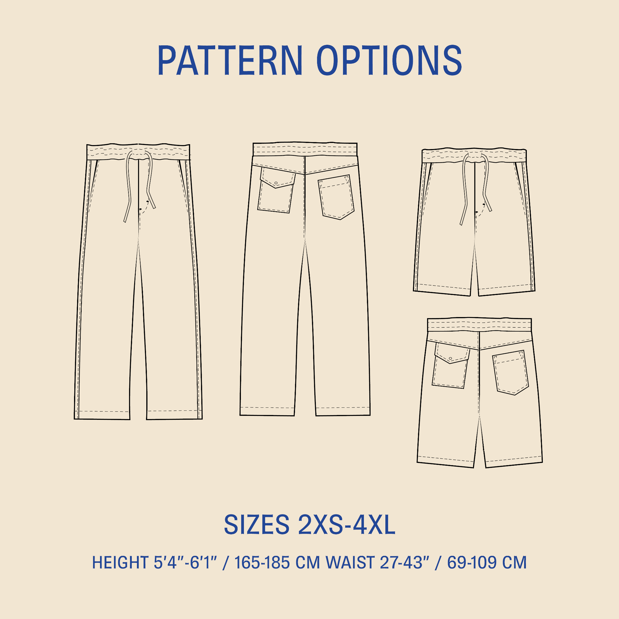 Wardrobe By Me Summer Pants - 2XS-4XL -PDF Pattern - Image 2