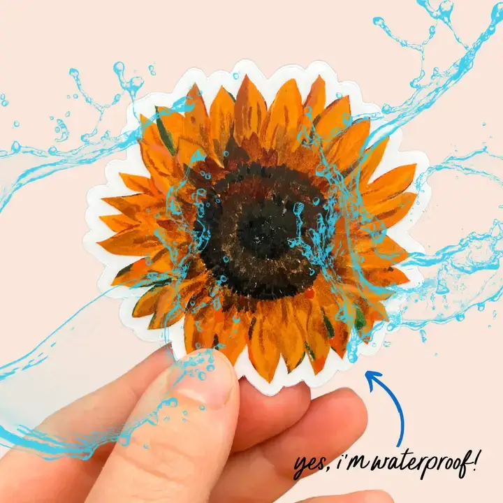 Sunflower Vinyl Sticker - Image 4