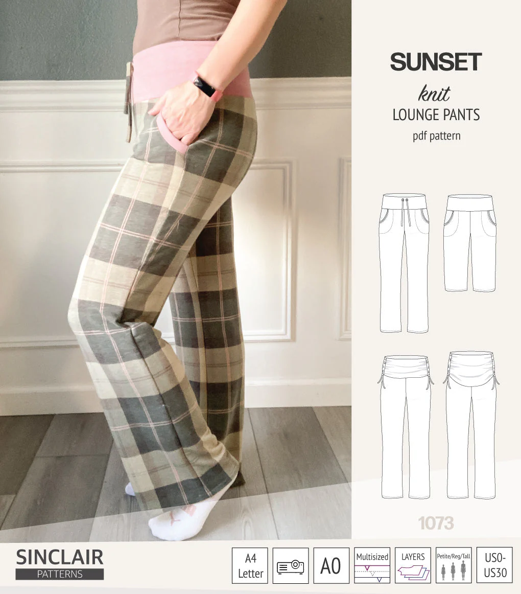Sinclair Patterns Sunset Lounge Pants - PDF Pattern - Image 8
