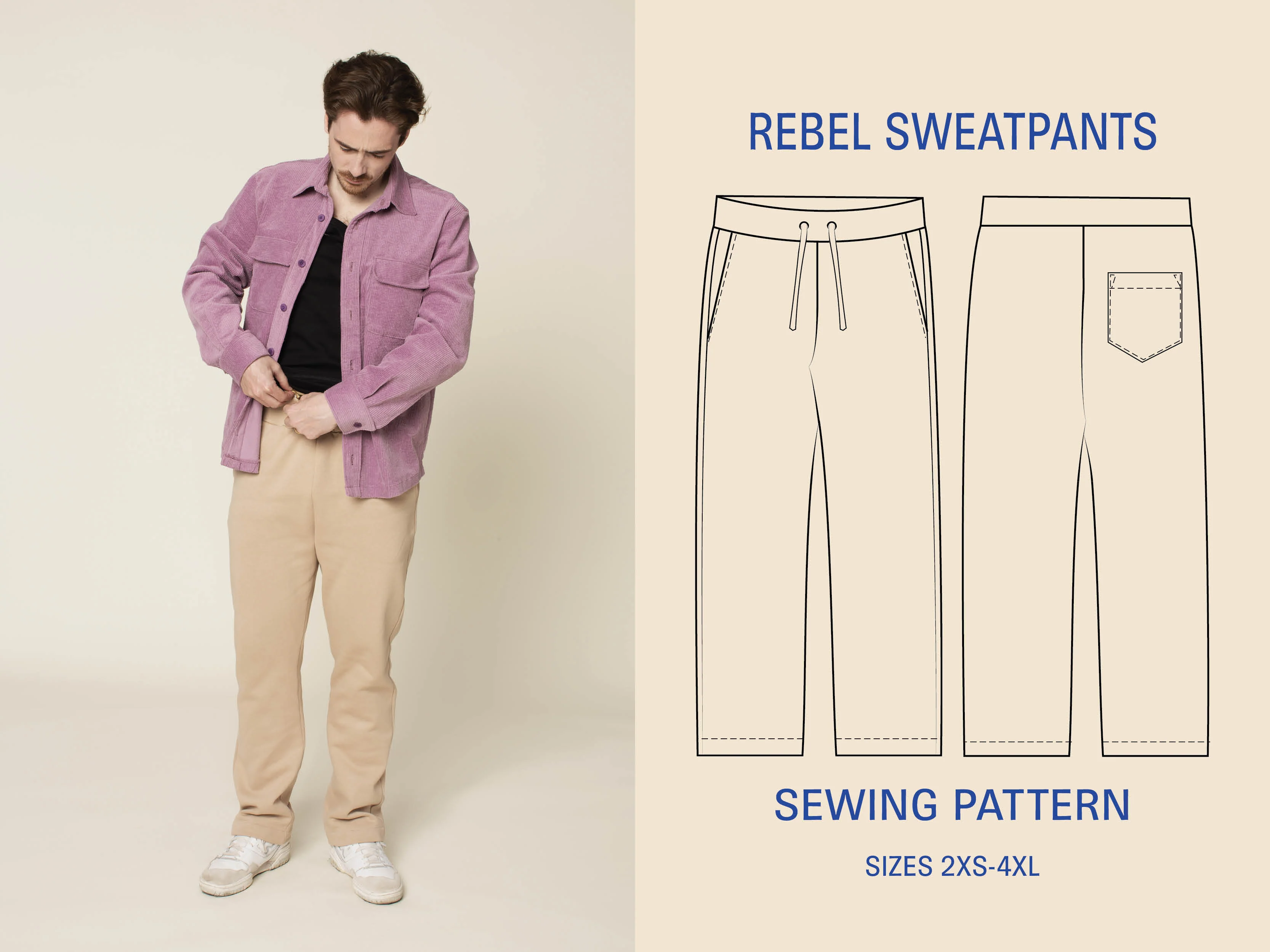 Wardrobe By Me Rebel Sweatpants - 2XS - 4XL - PDF Pattern - Image 8