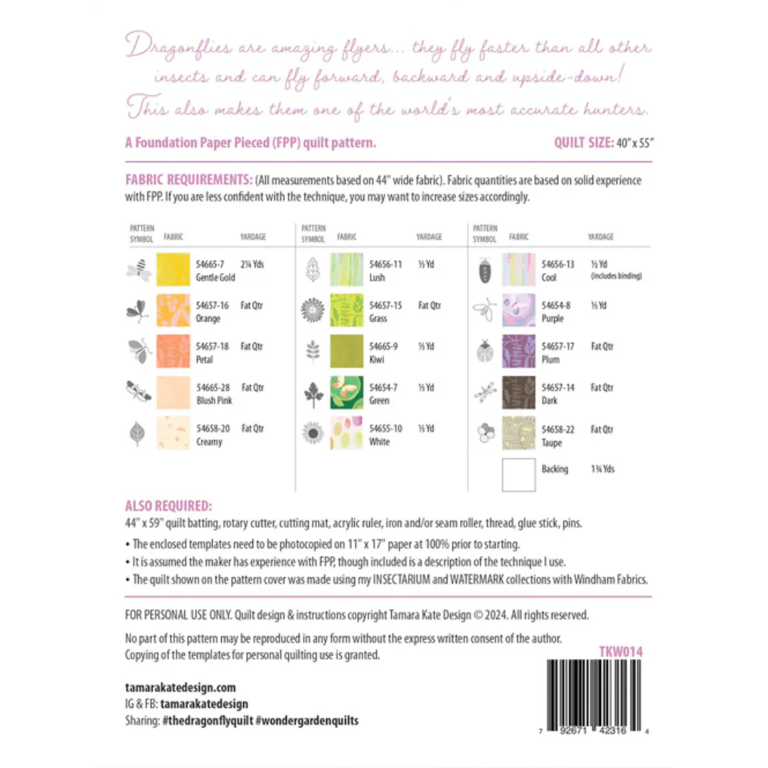 Tamara Kate Design The Dragonfly Quilt Pattern - Image 3
