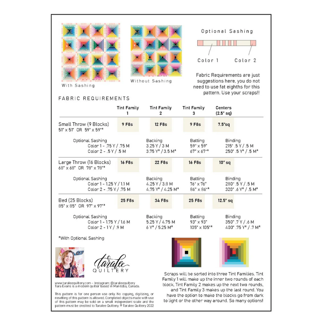 Taralee Quilts Scrappy Courthouse Steps Quilt Pattern - Image 2