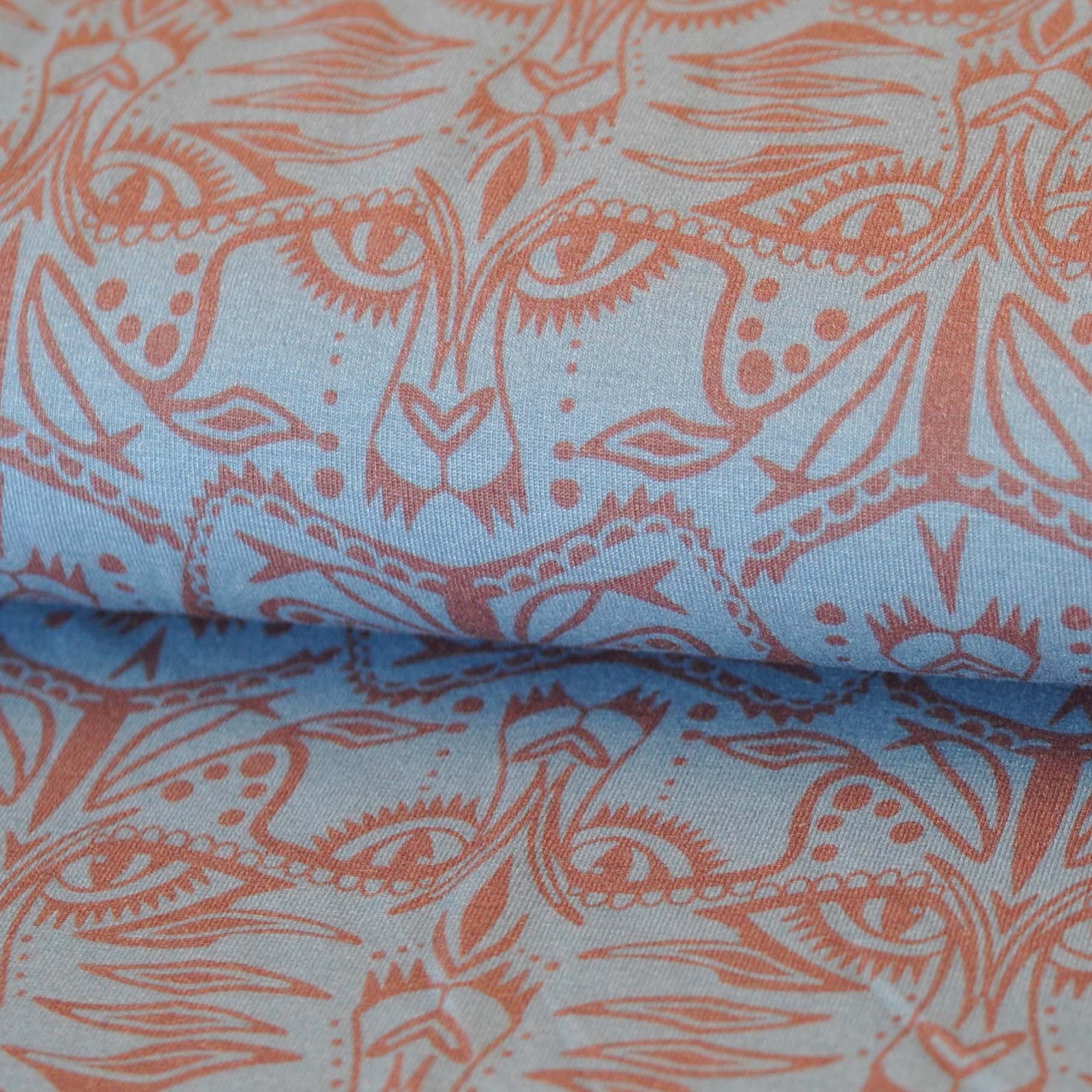 Viscose Jersey Tigerelle by Cherry Picking in Gold and Light Blue - Image 2