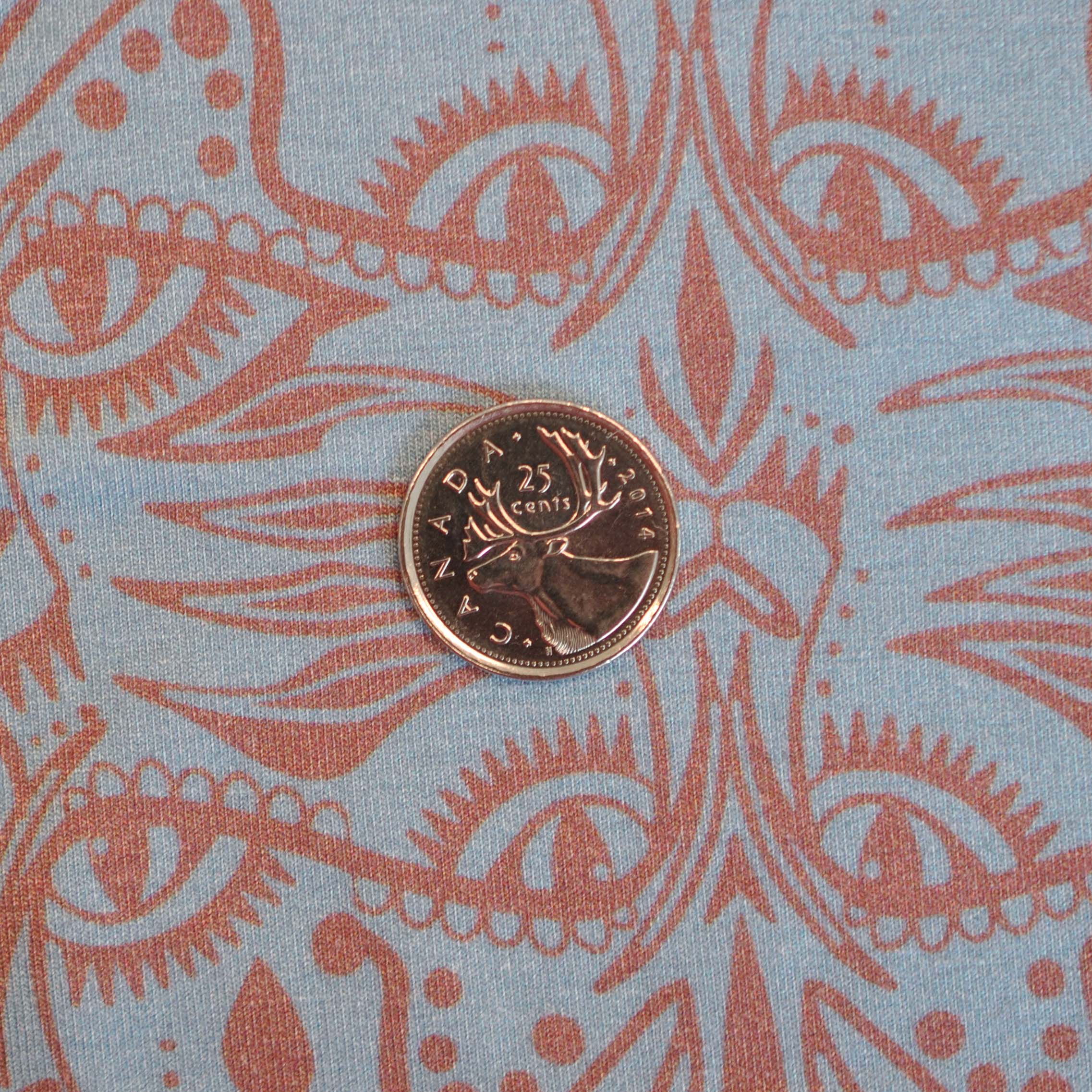 Viscose Jersey Tigerelle by Cherry Picking in Gold and Light Blue - Image 4