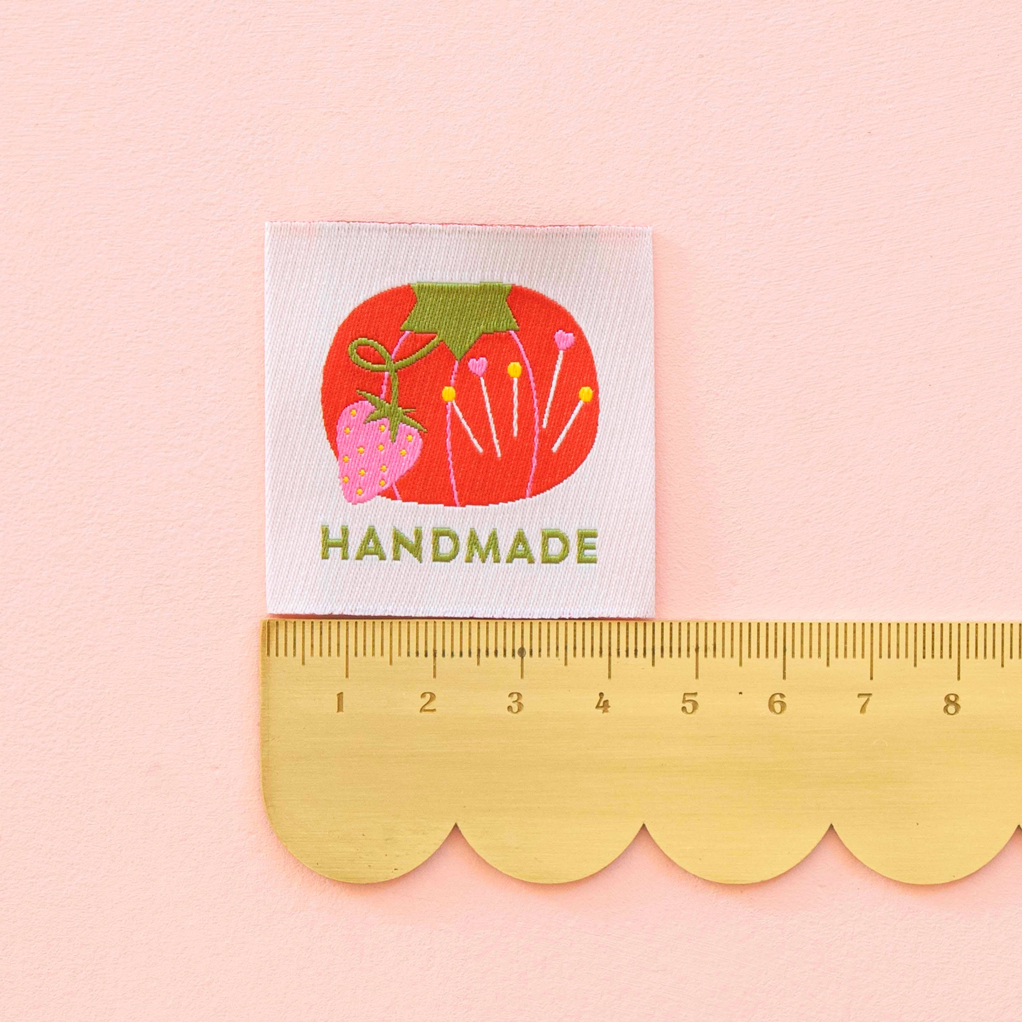 Tomato Pin Cushion "Handmade" Large Sewing Labels - 4 Pack - Image 3
