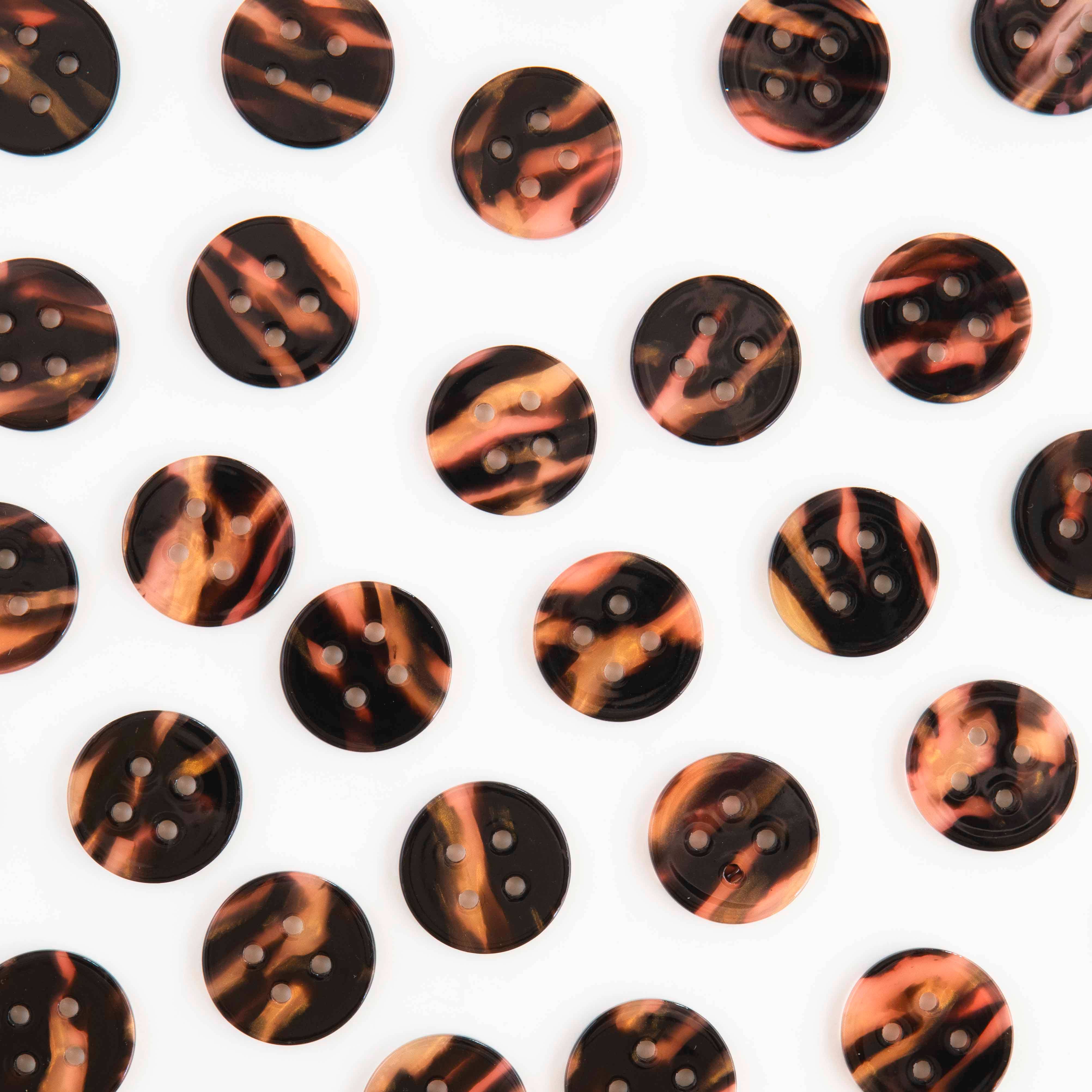 Tortoise Shell Large 1" Buttons - 6 Pack - Image 2
