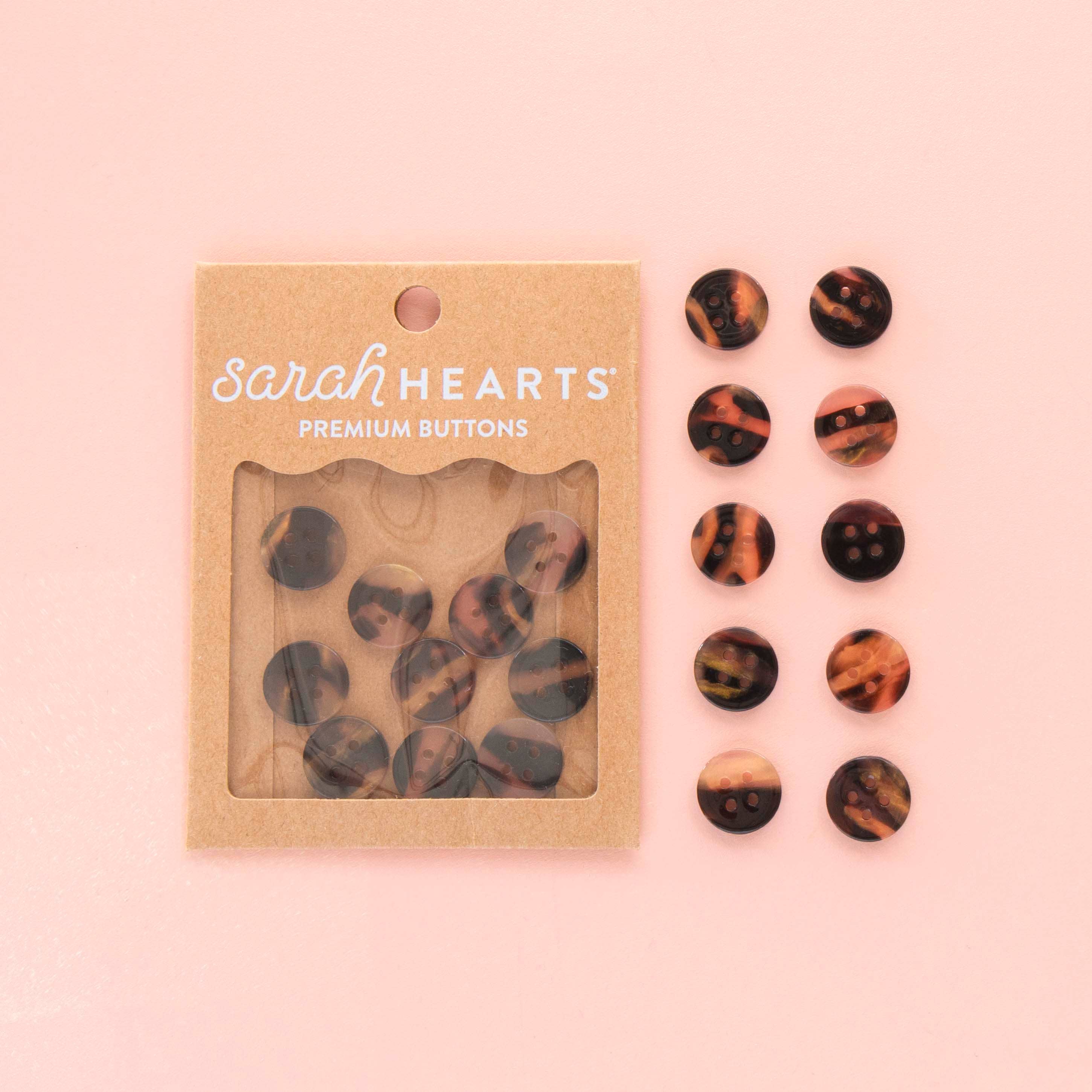 Tortoise Shell Small 5/8" Buttons - 10 Pack