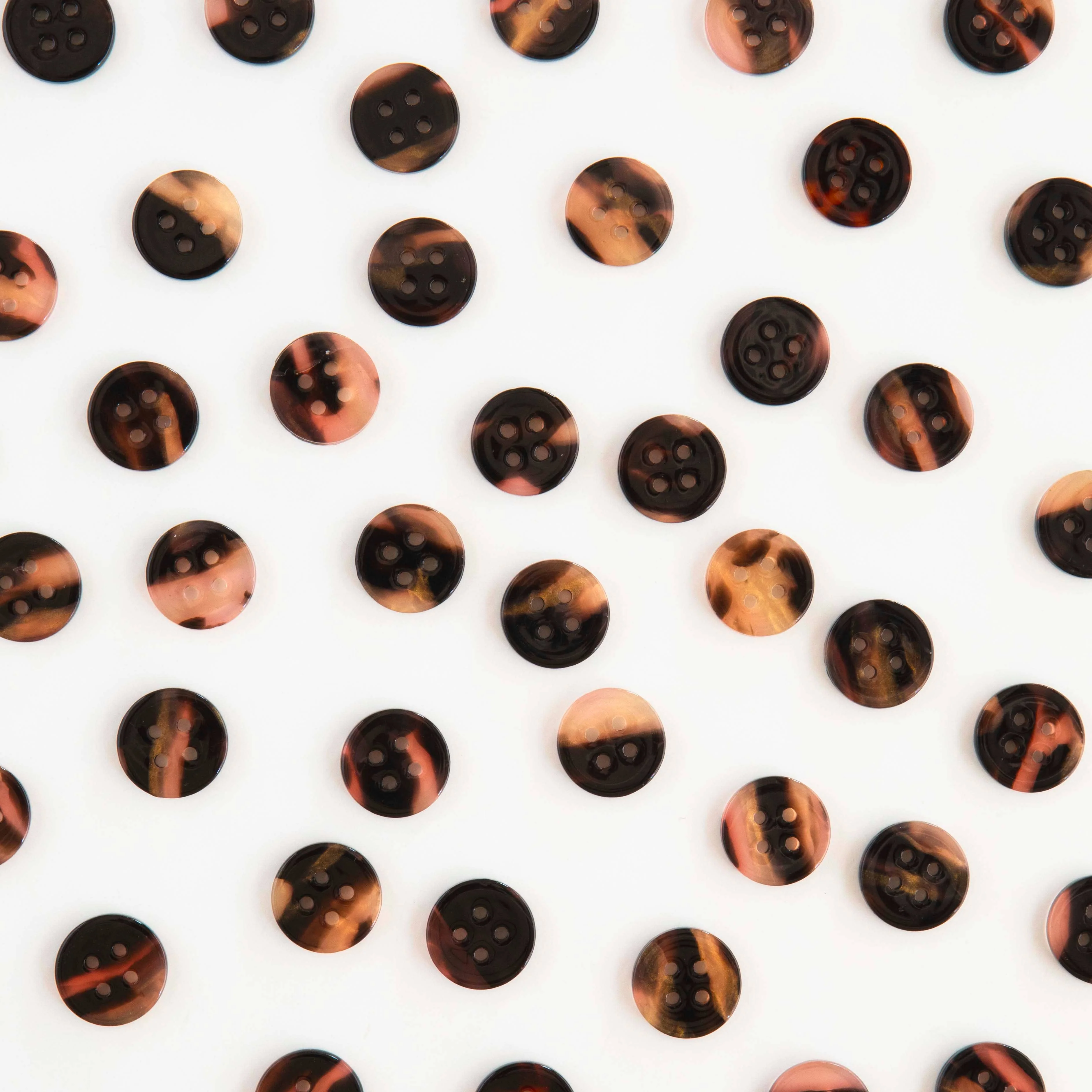 Tortoise Shell Small 5/8" Buttons - 10 Pack - Image 2