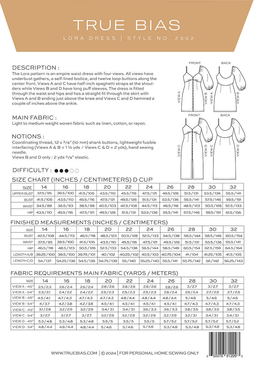 True Bias Lora Dress 14-32 - Image 12