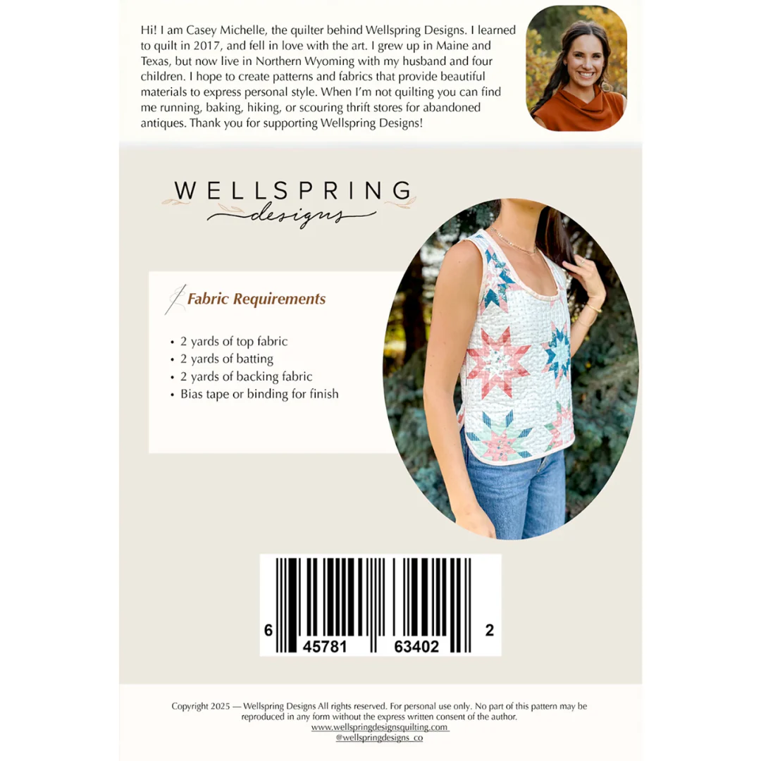 Wellspring Designs Quilted Tank Top Pattern XS-XXL - Image 2