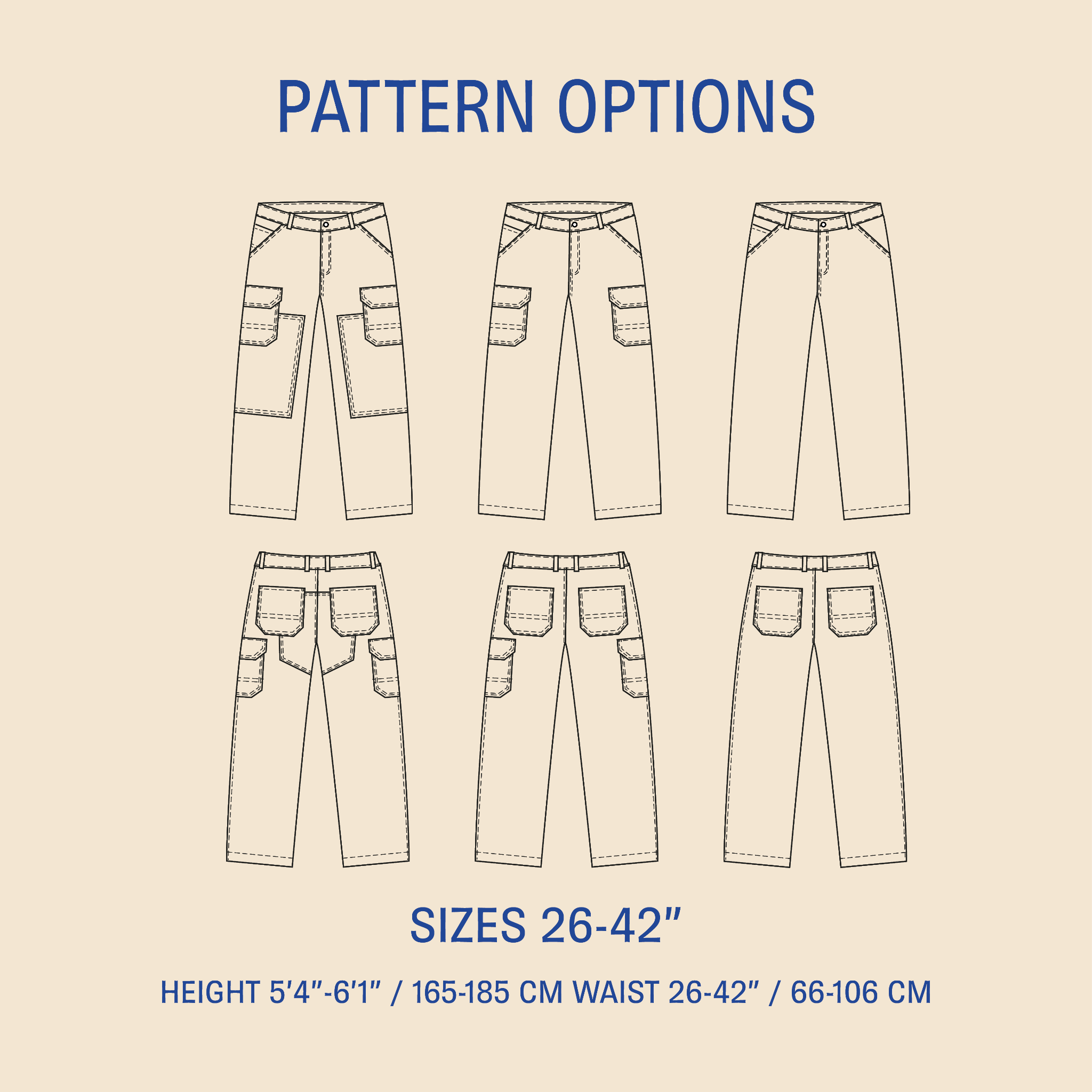 Wardrobe By Me Wilderness Pants - Waist Sizes 26-42 - PDF Pattern - Image 2