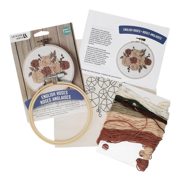 English Roses 4" Embroidery Kit - Image 4