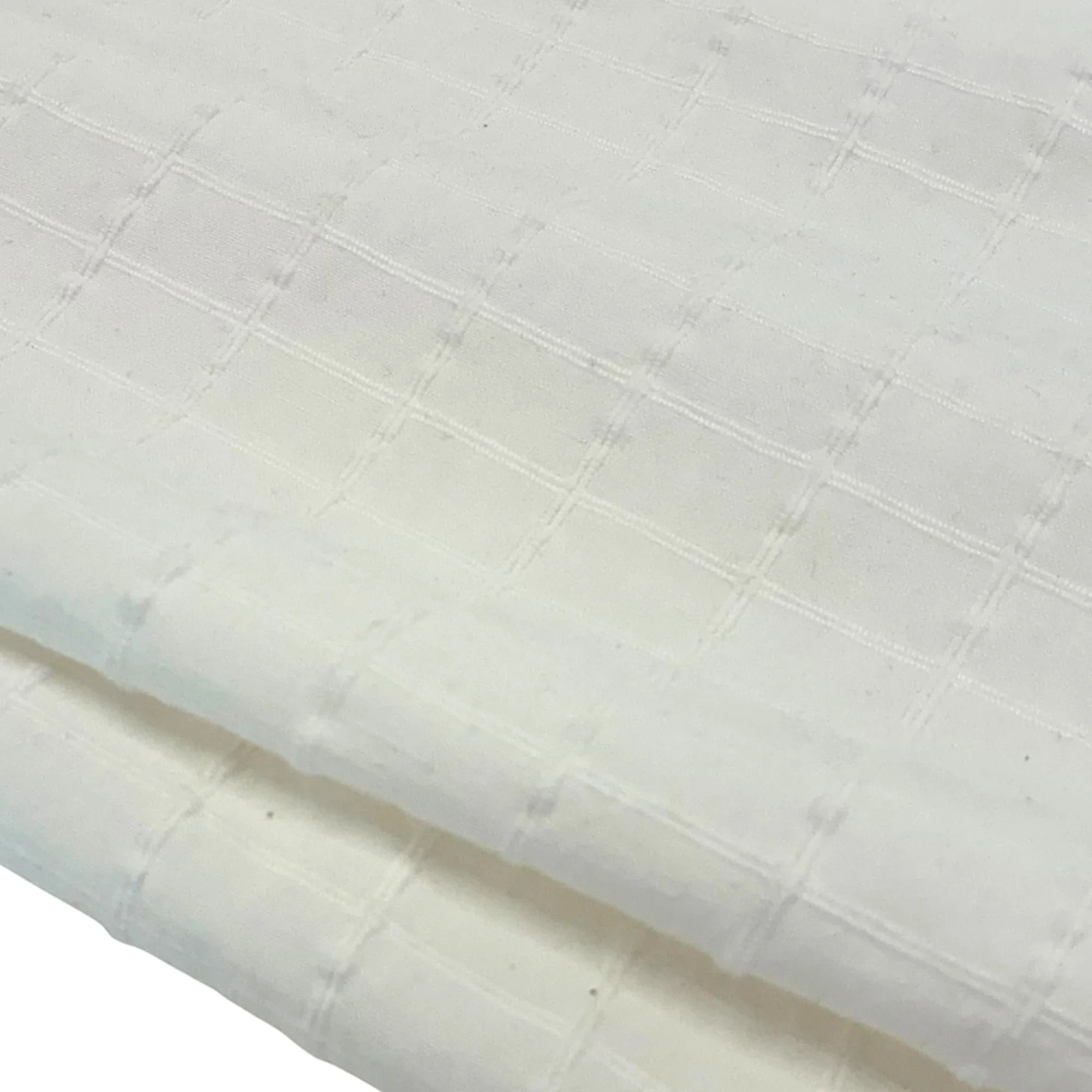 Windowpane Cotton Blend Jacquard in Milk