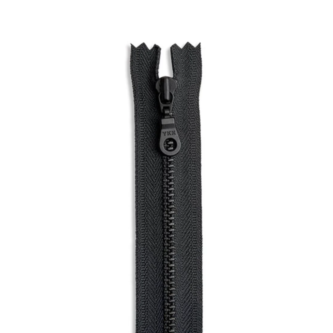 YKK #4.5 6in Black Oxide Nickel Donut Pull Bag Zipper - Black