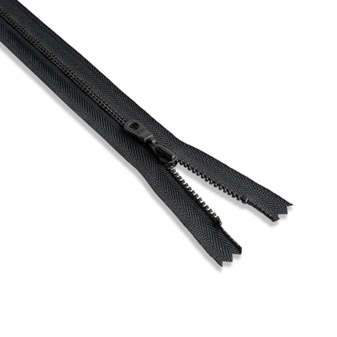 YKK #4.5 6in Black Oxide Nickel Donut Pull Bag Zipper - Black - Image 2