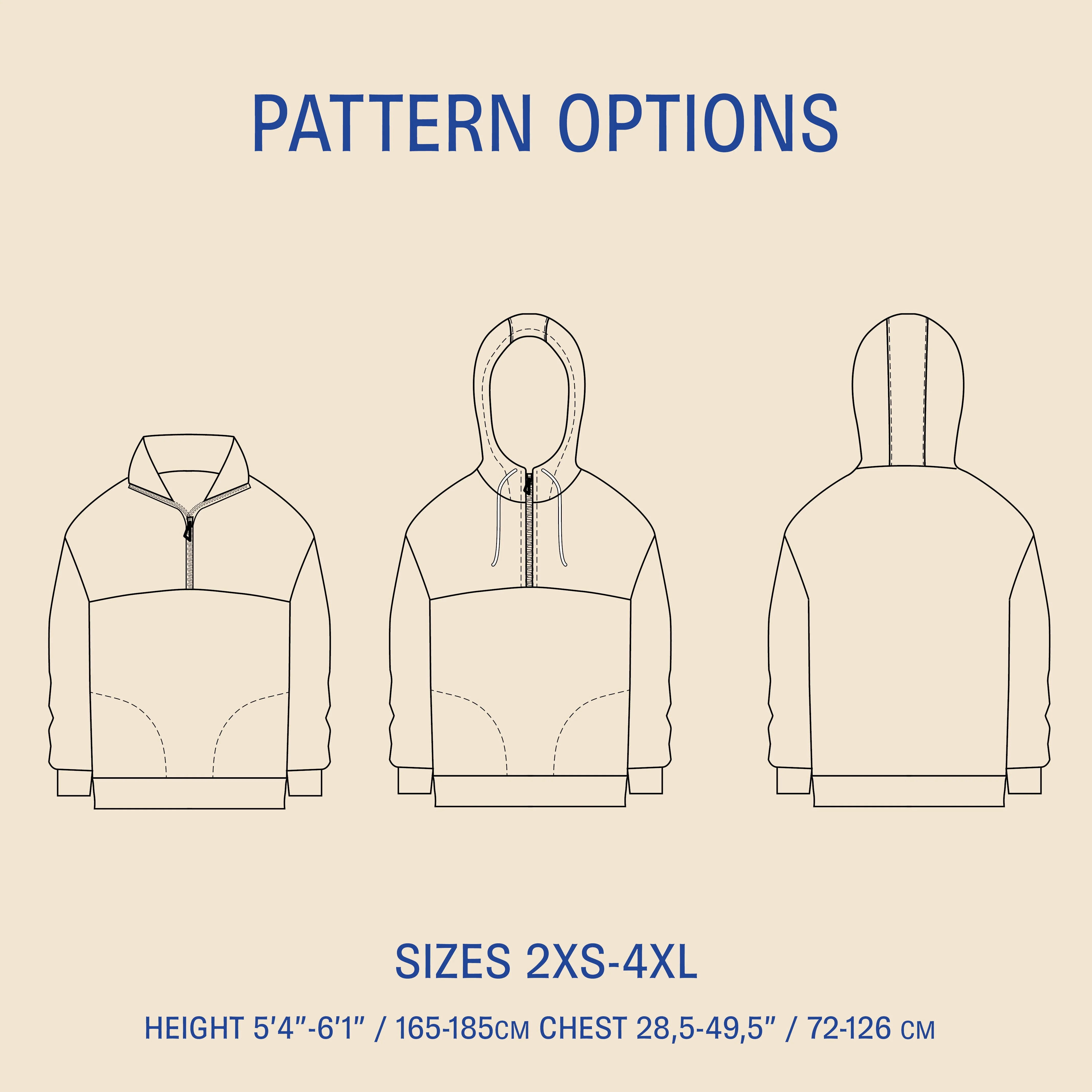 Wardrobe By Me Zip Up Sweater - 2XS-4XL - PDF Pattern - Image 2